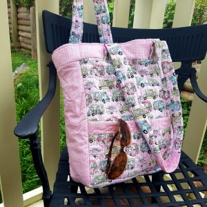Pink Bag with ice cream trucks fabric