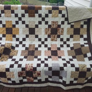 One-off Custom Made Brown and Beige Coloured Quilt