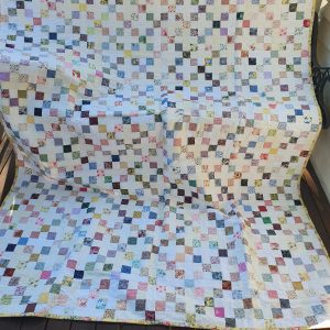 Assorted and White Squares Yellow Binding